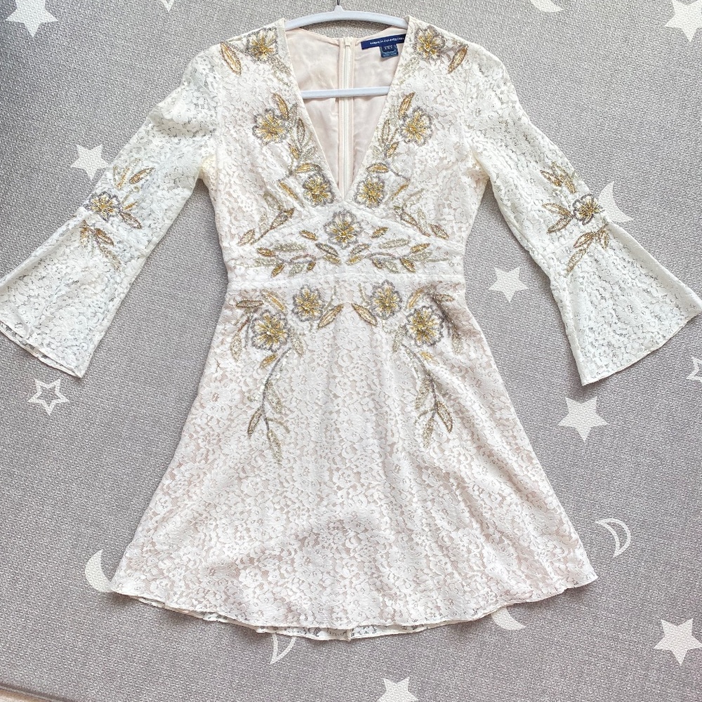 French Connection - Lace/Beads White Dress